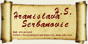 Hranislava Šerbanović vizit kartica